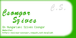 csongor szives business card